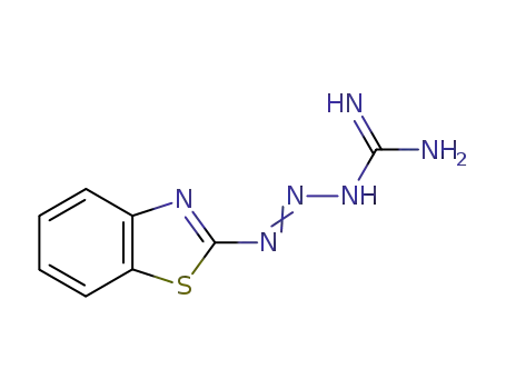 Molecular Structure of 92336-02-2 (3-Triazenecarboxamidine,1-(2-benzothiazolyl)-(7CI))