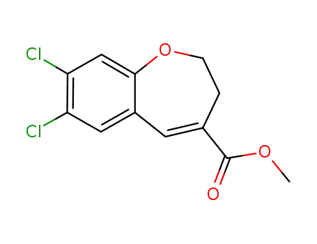 Molecular Structure of 874889-09-5 (1-Benzoxepin-4-carboxylic acid, 7,8-dichloro-2,3-dihydro-, methyl ester)