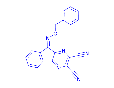 9H-INDENO[1,2-B]PYRAZINE-2,3-DICARBONITRILE, 9-[(PHENYLMETHOXY)IMINO]-