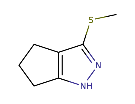 Molecular Structure of 92259-49-9 (Cyclopentapyrazole,  1,4,5,6-tetrahydro-3-(methylthio)-)