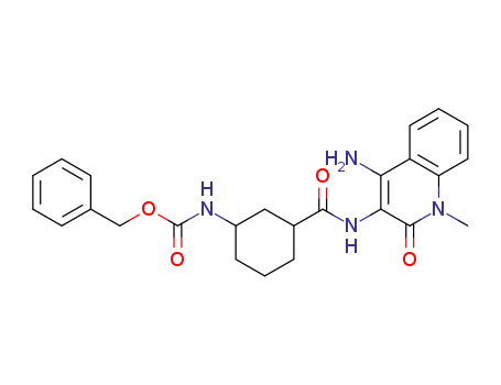 Molecular Structure of 921214-46-2 (Carbamic  acid,  N-[3-[[(4-amino-1,2-dihydro-1-methyl-2-oxo-3-quinolinyl)amino]carbonyl]cyclohexyl]-,  phenylmethyl  ester)