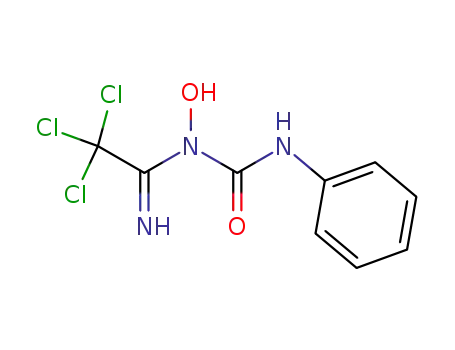 Molecular Structure of 92307-17-0 ((1E)-2,2,2-trichloro-N-hydroxy-N-(phenylcarbamoyl)ethanimidamide)