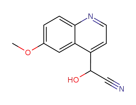 Molecular Structure of 100136-46-7 (hydroxy-(6-methoxy-[4]quinolyl)-acetonitrile)