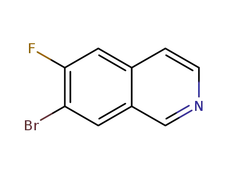 Molecular Structure of 923022-40-6 (7-BROMO-6-FLUOROISOQUINOLINE)