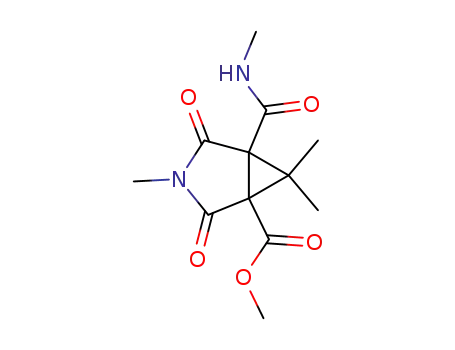 Molecular Structure of 92848-50-5 (methyl 3,6,6-trimethyl-5-(methylcarbamoyl)-2,4-dioxo-3-azabicyclo[3.1.0]hexane-1-carboxylate)