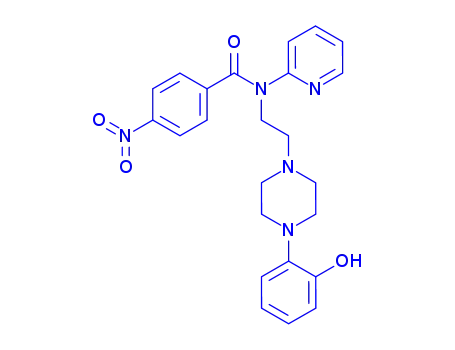Molecular Structure of 924640-31-3 (N-{2-[4-(2-Hydroxy-phenyl)-piperazin-1-yl]-ethyl}-4-nitro-N-pyridin-2-yl-benzamide)