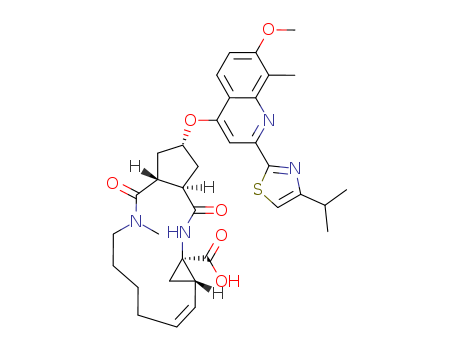 Cyclopenta[c]cyclopropa[g][1,6]diazacyclotetradecine-12a(1H)-carboxylic acid, 2,3,3a,4,5,6,7,8,9,11a,12,13,14,14a-tetradecahydro-2-[[7-Methoxy-8-Methyl-2-[4-(1-Methylethyl)-2-thiazolyl]-4-quinolinyl]o