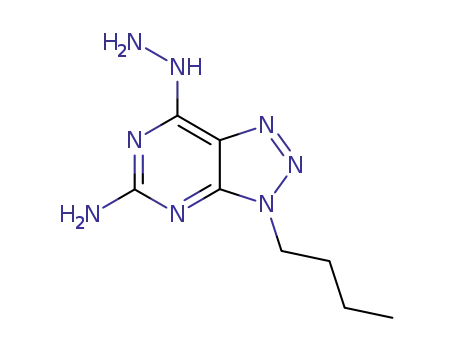 Molecular Structure of 92334-14-0 (3-butyl-7-hydrazinyl-3H-[1,2,3]triazolo[4,5-d]pyrimidin-5-amine)