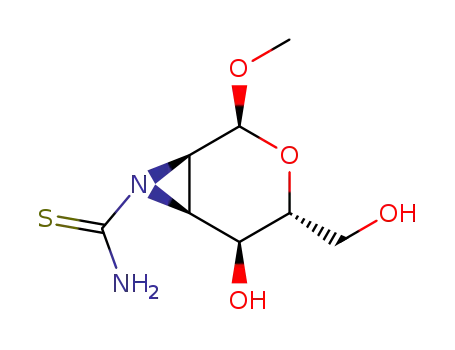 Molecular Structure of 92303-90-7 (3-Oxa-7-azabicyclo[4.1.0]heptane-7-carboxamide,  5-hydroxy-4-(hydroxymethyl)-2-methoxythio-  (7CI))
