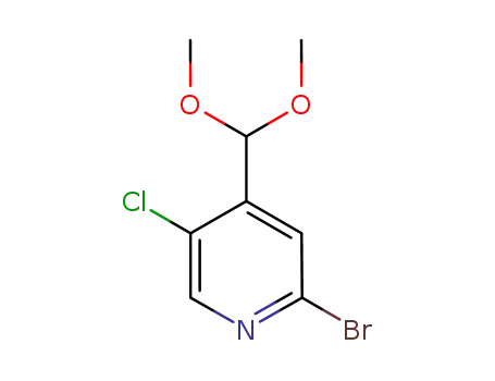 Molecular Structure of 921630-15-1 (2-BROMO-5-CHLORO-4-(DIMETHOXYMETHYL)PYRIDINE)