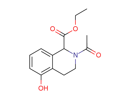 Molecular Structure of 92246-59-8 (ethyl 2-acetyl-5-hydroxy-1,2,3,4-tetrahydroisoquinoline-1-carboxylate)