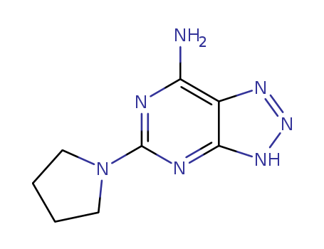 3H-1,2,3-Triazolo[4,5-d]pyrimidin-7-amine,5-(1-pyrrolidinyl)- cas  92335-64-3