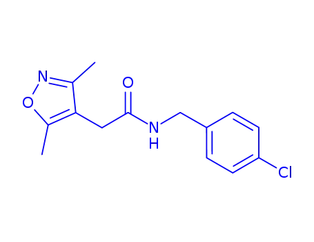 Molecular Structure of 923804-22-2 (N-(4-chlorobenzyl)-2-(3,5-dimethylisoxazol-4-yl)acetamide)