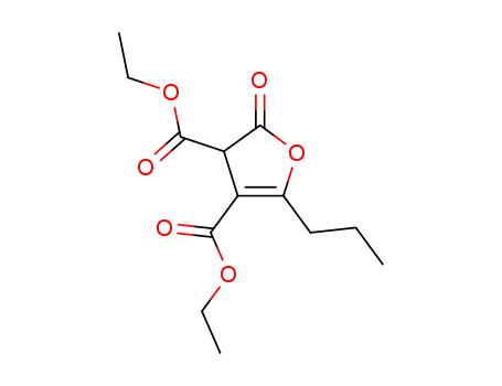 Molecular Structure of 33018-76-7 (2-oxo-5-propyl-2,3-dihydro-furan-3,4-dicarboxylic acid diethyl ester)