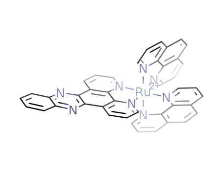 Molecular Structure of 92543-42-5 (bis(1,10-phenanthroline)(dipyrido(3,2-alpha-2'.3'-C)phenazine)ruthenium (II))
