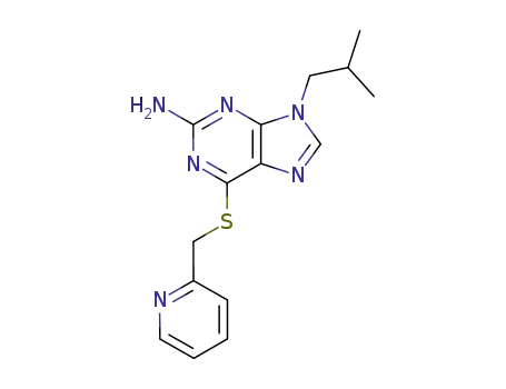 Molecular Structure of 92580-99-9 (9-(2-methylpropyl)-6-[(pyridin-2-ylmethyl)sulfanyl]-9H-purin-2-amine)