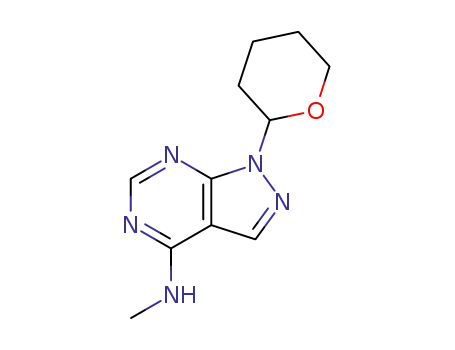 Molecular Structure of 92546-59-3 (N-methyl-1-(tetrahydro-2H-pyran-2-yl)-1H-pyrazolo[3,4-d]pyrimidin-4-amine)