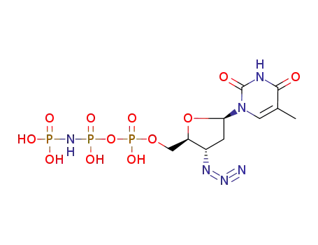 Molecular Structure of 141171-21-3 (3'-azido-3'-deoxythymidine 5'-(beta,gamma-imido)triphosphate)