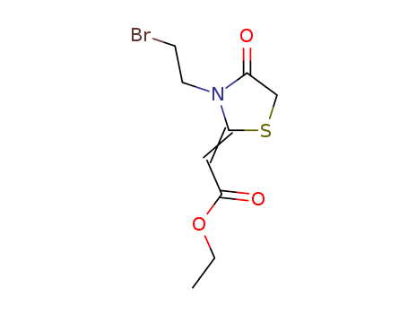 Aceticacid, 2-[3-(2-bromoethyl)-4-oxo-2-thiazolidinylidene]-, ethyl ester