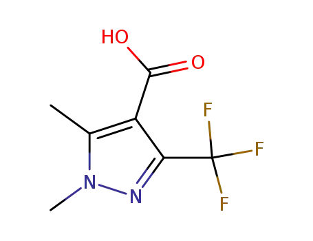 Molecular Structure of 926913-64-6 (1,5-dimethyl-3-(trifluoromethyl)-1h-pyrazole-4-carboxylic acid)