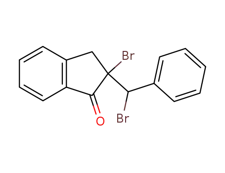 Molecular Structure of 92853-19-5 (2-bromo-2-[bromo(phenyl)methyl]-2,3-dihydro-1H-inden-1-one)