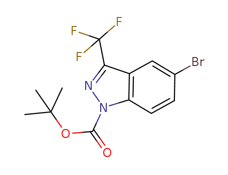 Molecular Structure of 929617-37-8 (tert-Butyl 5-broMo-3-(trifluoroMethyl)-1H-indazole-1-carboxylate)