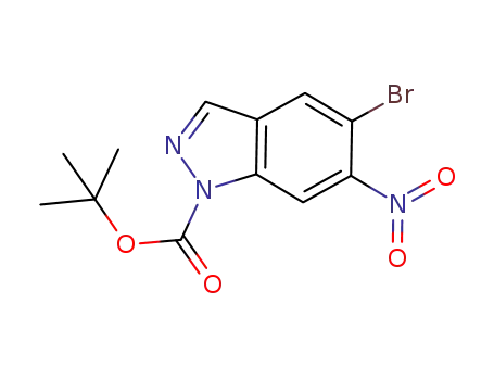 Molecular Structure of 929617-38-9 (1H-Indazole-1-carboxylic acid, 5-bromo-6-nitro-, 1,1-dimethylethyl ester)