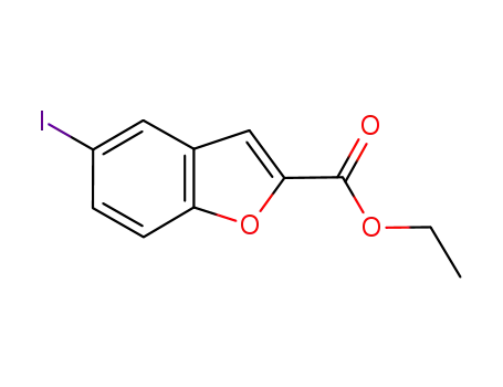 Molecular Structure of 929193-49-7 (5-Iodo-benzofuran-2-carboxylic acid ethyl ester)
