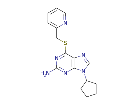 9H-Purin-2-amine,9-cyclopentyl-6-[(2-pyridinylmethyl)thio]- cas  93014-76-7