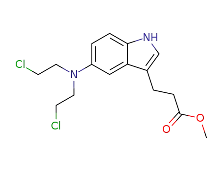 Molecular Structure of 93017-66-4 (Indole-3-propionic acid, 5-[bis(2-chloroethyl)amino]-, methyl ester)