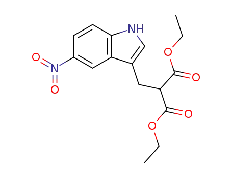 Molecular Structure of 93020-27-0 (diethyl 2-[(5-nitro-1H-indol-3-yl)methyl]propanedioate)