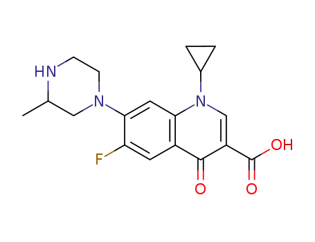 Molecular Structure of 93107-32-5 (1-Cyclopropyl-6-fluoro-7-(3-methyl-1-piperazinyl)-1,4-dihydro-4-oxo-3-quinolinecarboxylic acid)