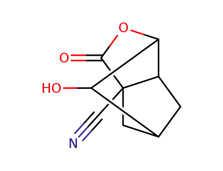 Molecular Structure of 931398-54-8 (2-Hydroxy-6-cyano-4-oxa-tricyclo[4.2.1.03,7]decyl-5-one)