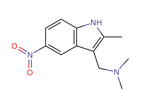 Molecular Structure of 93136-72-2 (N,N-dimethyl-1-(2-methyl-5-nitro-1H-indol-3-yl)methanamine)