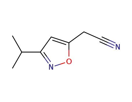 Molecular Structure of 910322-47-3 (5-Isoxazoleacetonitrile,  3-(1-methylethyl)-)
