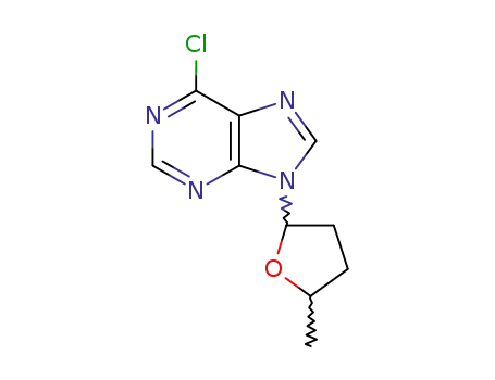 Molecular Structure of 90794-98-2 (6-chloro-9-(5-methyltetrahydrofuran-2-yl)-9H-purine)