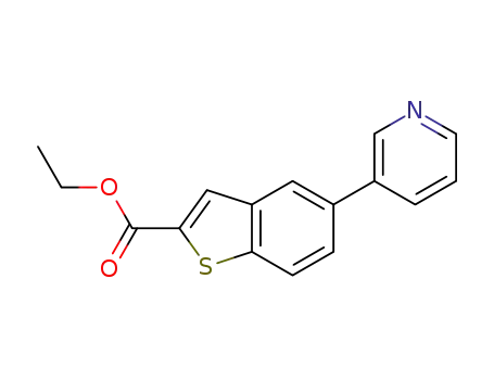 Molecular Structure of 907945-27-1 (ethyl 5-(3-pyridyl)benzothiophene-2-carboxylate)