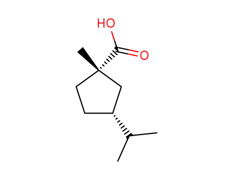 Molecular Structure of 512-77-6 (Cyclopentanecarboxylic acid, 1-methyl-3-(1-methylethyl)-, cis-)