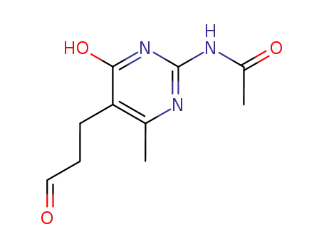 Molecular Structure of 90872-18-7 (N-[4-methyl-6-oxo-5-(3-oxopropyl)-3H-pyrimidin-2-yl]acetamide)