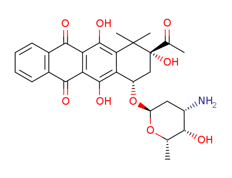 5,12-Naphthacenedione,8-acetyl-10-[(3-amino-2,3,6-trideoxy-a-L-lyxo-hexopyranosyl)oxy]-7,8,9,10-tetrahydro-6,8,11-trihydroxy-7,7-dimethyl-,(8R-cis)- (9CI)