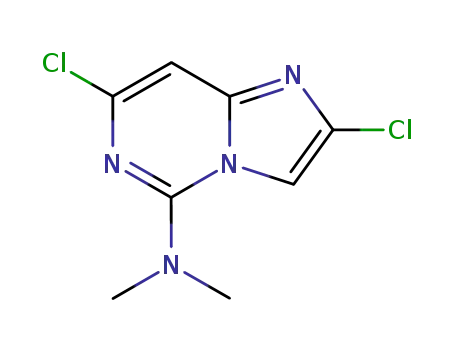 Molecular Structure of 27420-33-3 (2,7-dichloro-N,N-dimethylimidazo[1,2-c]pyrimidin-5-amine)