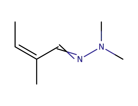 Molecular Structure of 21083-08-9 (2-Methyl-2-butenal dimethyl hydrazone)