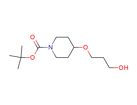 Molecular Structure of 303975-37-3 (4-(3-Hydroxy-propoxy)-piperidine-1-carboxylic acid tert-butyl ester)