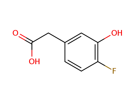 Molecular Structure of 31338-68-8 (4-Fluoro-3-hydroxyphenylacetic acid)