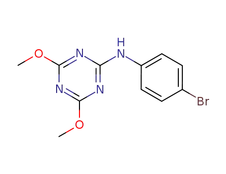 Molecular Structure of 30358-04-4 (N-(4-bromophenyl)-4,6-dimethoxy-1,3,5-triazin-2-amine)