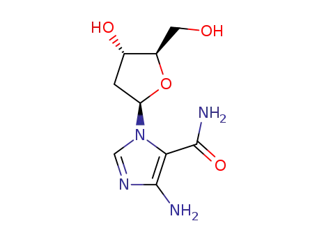 Molecular Structure of 29868-30-2 (4-amino-1-(2-deoxypentofuranosyl)-1H-imidazole-5-carboxamide)