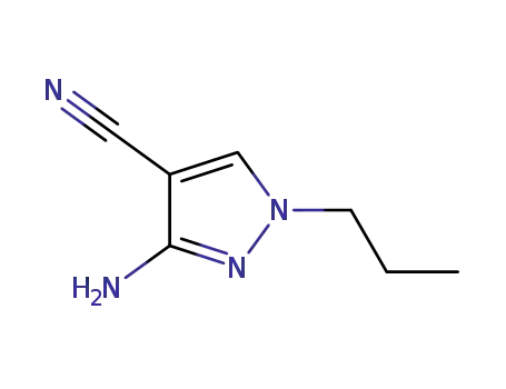 Molecular Structure of 261629-02-1 (1H-Pyrazole-4-carbonitrile,3-amino-1-propyl-(9CI))