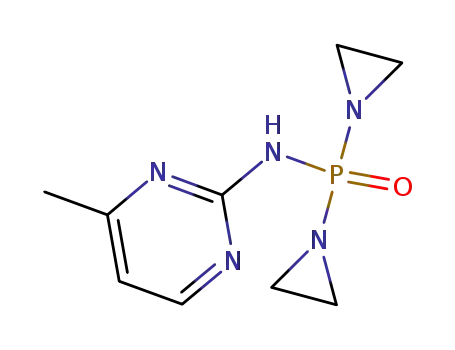 Molecular Structure of 2937-31-7 (P,P-bis(aziridin-1-yl)-N-(4-methylpyrimidin-2-yl)phosphinic amide)