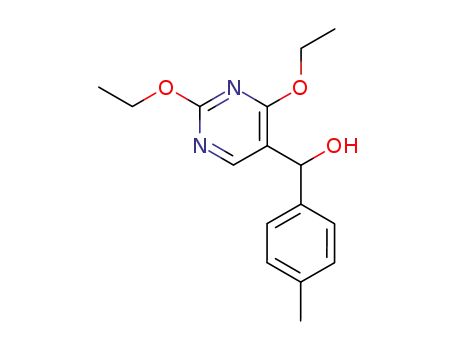 Molecular Structure of 93538-19-3 ((2,4-diethoxypyrimidin-5-yl)(4-methylphenyl)methanol)