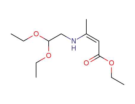 Molecular Structure of 124647-57-0 (2-Butenoic acid, 3-[(2,2-diethoxyethyl)amino]-, ethyl ester, (2Z)-)